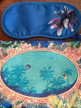 Kids Blue Tropical Sleep Mask & Pouch Set